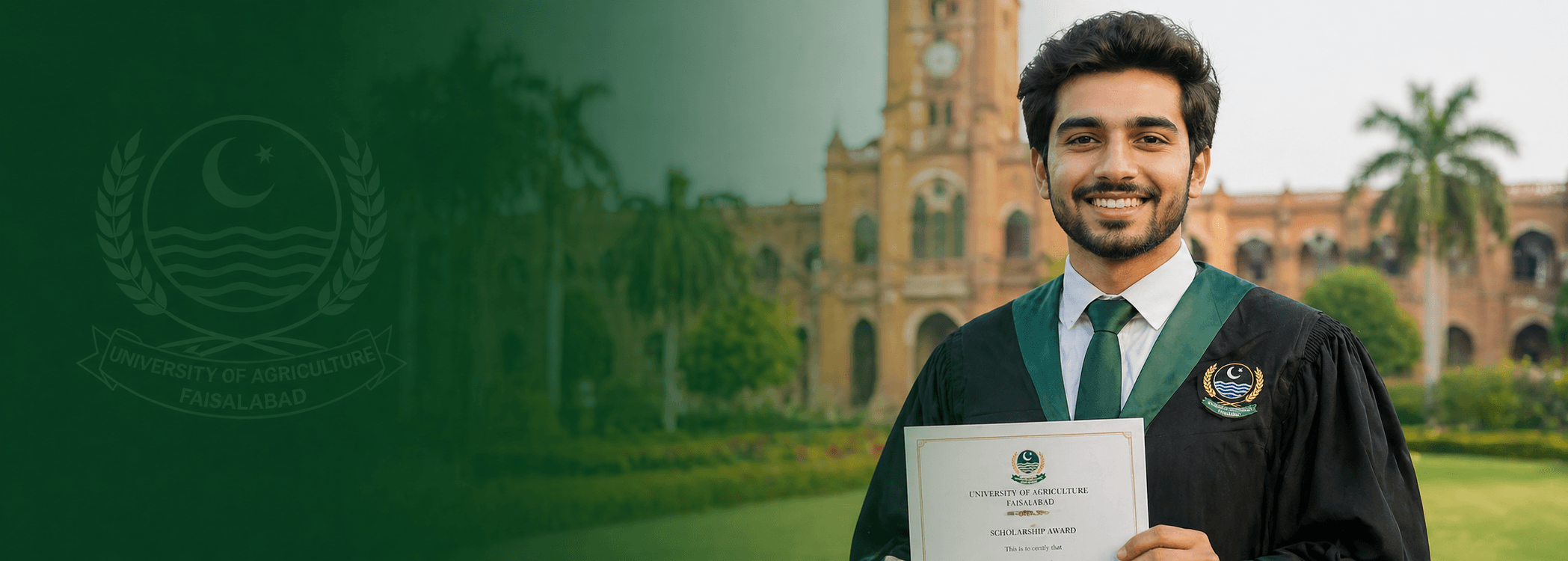 UAF student receiving scholarship award certificate
